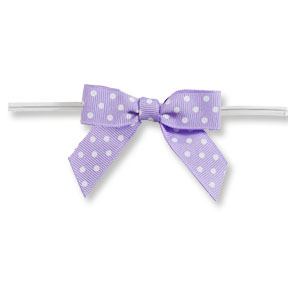 Medium Light Orchid Bow w/White Dots on Twistie ~ 100 Count