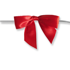 Large Red Bow on Twistie ~ 100 Count